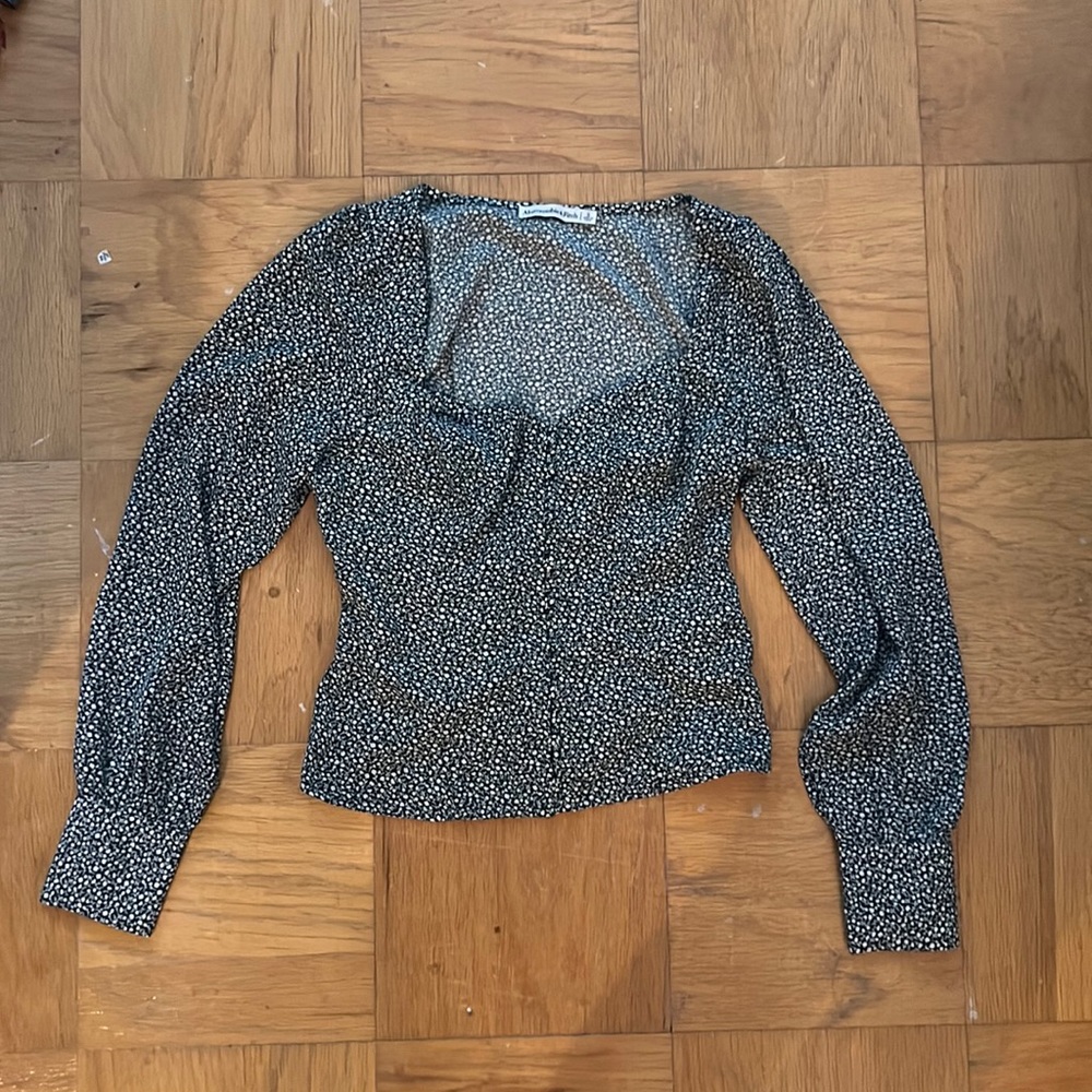 Abercrombie & Fitch Floral Green Top